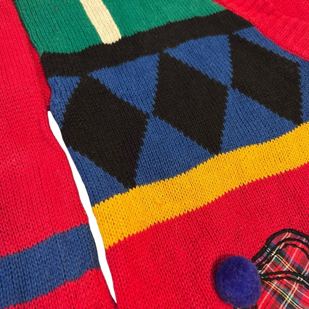 Vintage P. Galli Sports Theme Cardigan Sweater Women's S Colorful Novelty‎ Knit - Picture 3 of 8